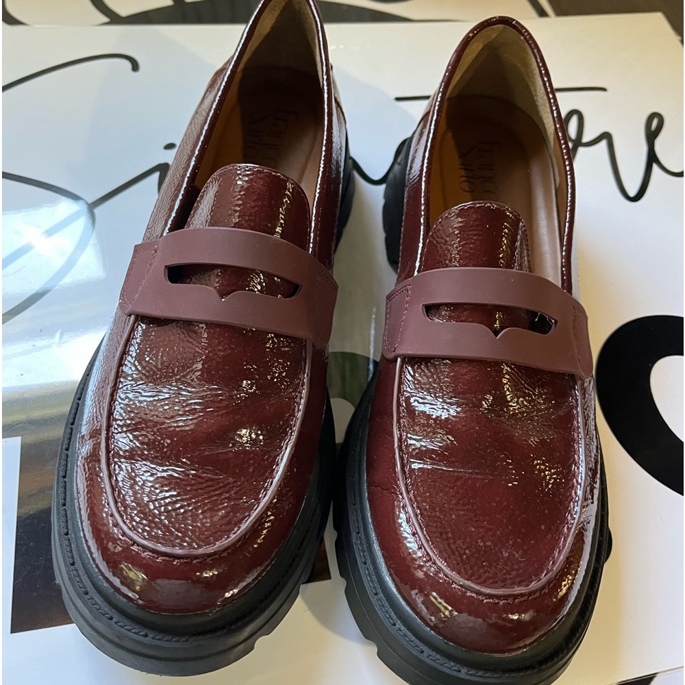 Franco Sarto Burgundy Patent Loafers